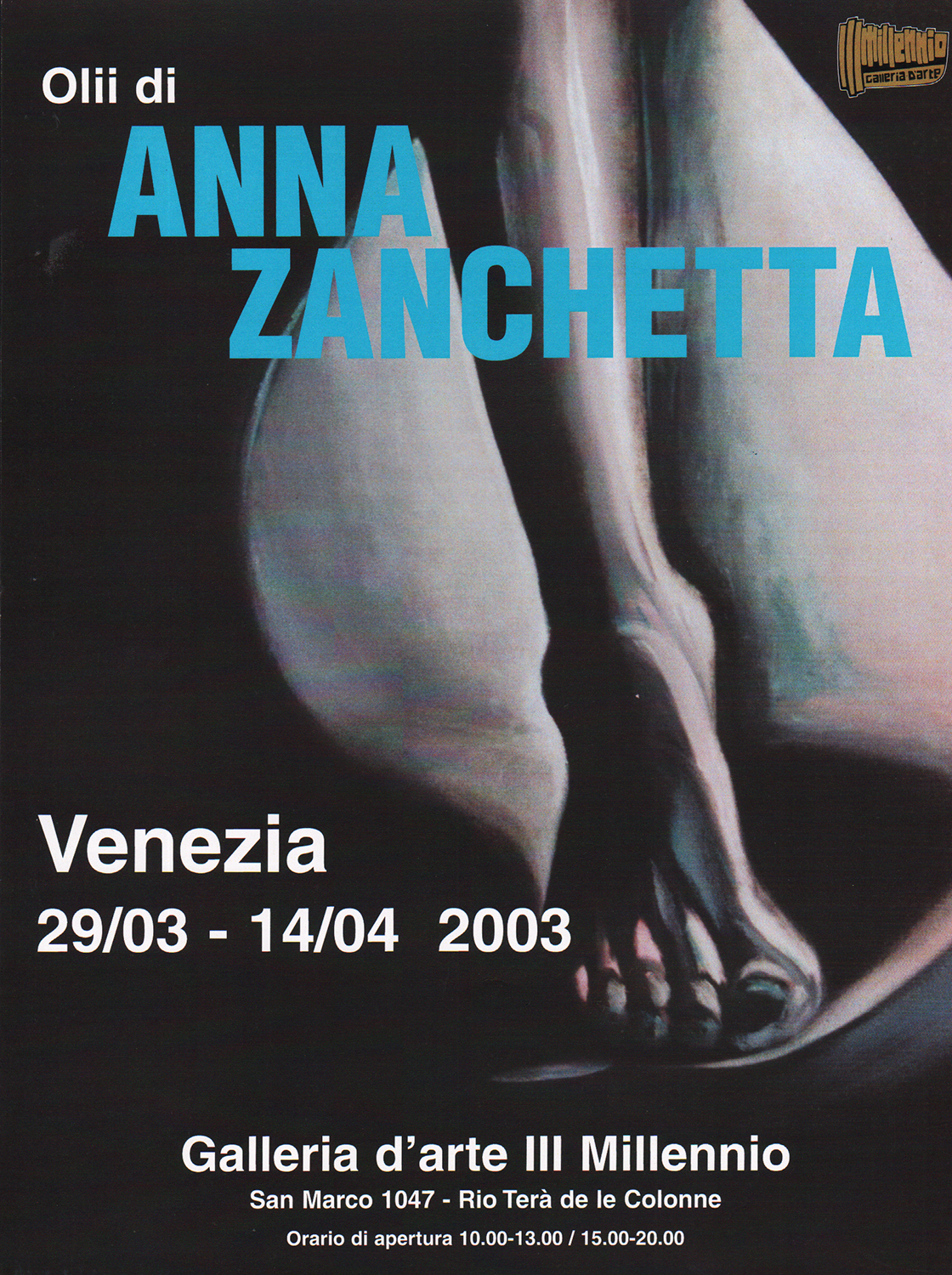 locandina annamaria zanchetta olii galleria arte terzo millennio gallery art third millennium