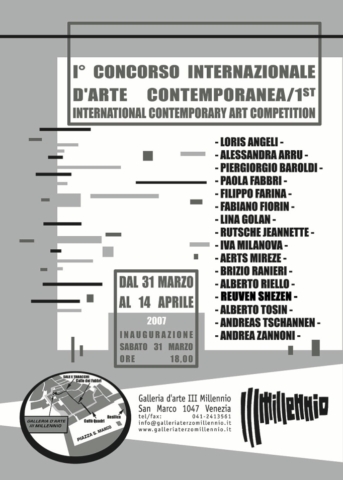 primo concorso internazionale arte contemporanea galleria terzo millennio venezia. first international contemporary art competition art gallery third millennium venezia