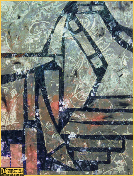 filippo farina, mutazione 2, olio e carta su tela cm 50x70 2005, primo concorso internazionale arte contemporanea galleria d'arte terzo millennio venezia, curatore nicola eremita